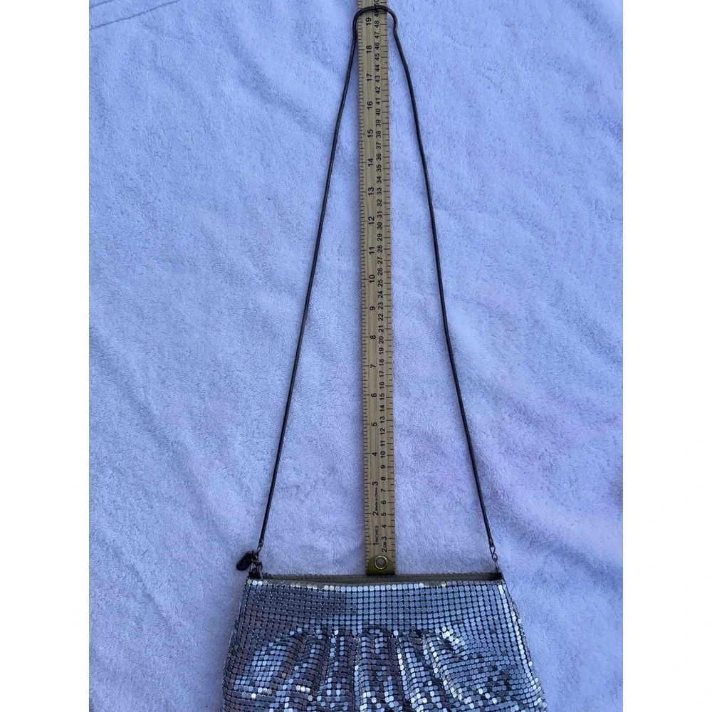 Lyrella‎ Vintage Silver Chainmail Mesh Evening Bag Crossbody Snake Chain Strap